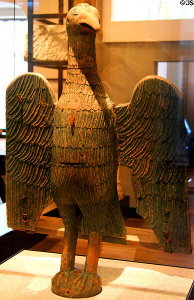 Carved wooden eagle pulpit (c1200) from Northwest Germany at German Historical Museum. Berlin, Germany.