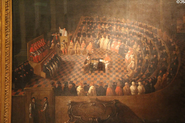 Council of Trent 25th session to discuss church reform painting (after 1562) at German Historical Museum. Berlin, Germany.