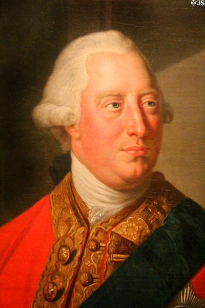 Detail of George III, King of Great Britain & Elector of Hanover portrait (1779) by Anna Rosina von Lisiewski at German Historical Museum. Berlin, Germany.