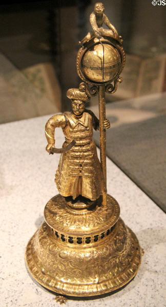 Automated clock with figure of Turk (1590-1610) from southern Germany at German Historical Museum. Berlin, Germany.