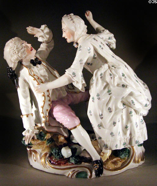 Porcelain figures about discord in marriage (1765-70) by Karl Gottlieb Lück for Frankenthal at German Historical Museum. Berlin, Germany.