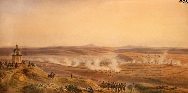 Napoleon defeats Austria & Russia near Austerlitz on Dec. 1-2, 1805 painting at German Historical Museum. Berlin, Germany.