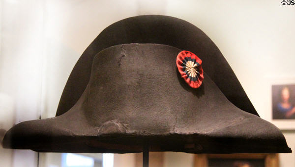 Napoleon's bicorne hat (before 1815) from Battle of Waterloo at German Historical Museum. Berlin, Germany.