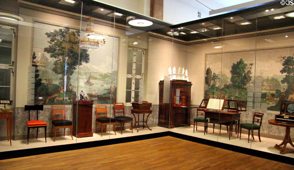 Collection of 19thC German furniture, chairs & art at German Historical Museum. Berlin, Germany.