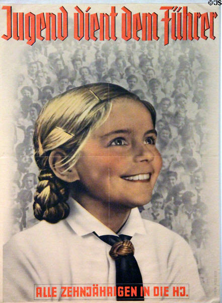 Poster asking children to join the Hitler Youth (c1939) at German Historical Museum. Berlin, Germany.