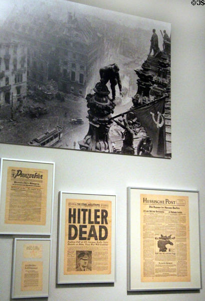 End of WWII display at German Historical Museum. Berlin, Germany.