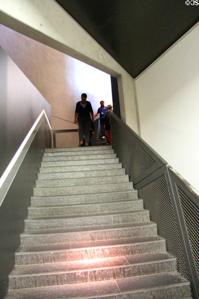 Diagonal staircase at Jewish Museum Berlin. Berlin, Germany.