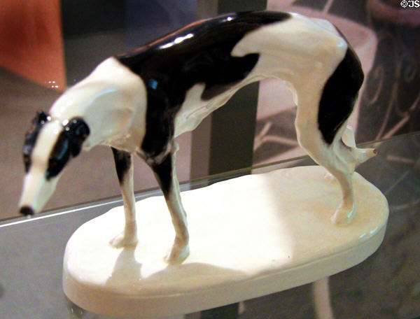 Porcelain dog (1900-20) from Vienna at Jewish Museum Berlin. Berlin, Germany.
