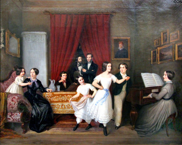 Portrait of Manheimer family (1850) by Julius Moser at Jewish Museum Berlin. Berlin, Germany.