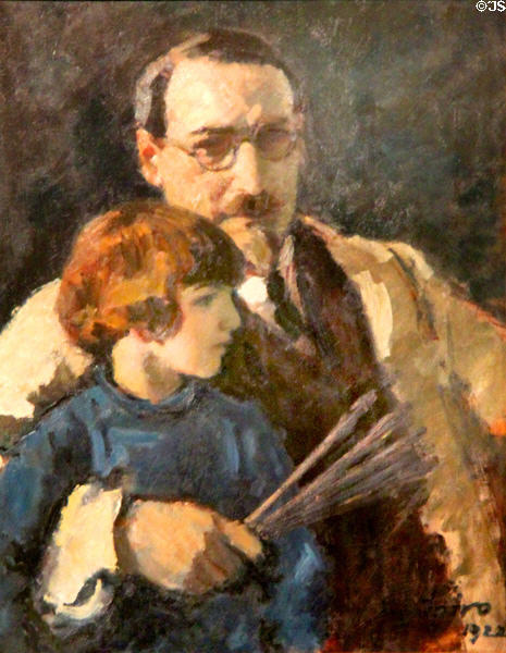 Self portrait with son (1922) by Eugen Spiro at Jewish Museum Berlin. Berlin, Germany.