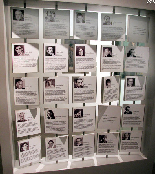 Display of noted German writers & artists at Jewish Museum Berlin. Berlin, Germany.