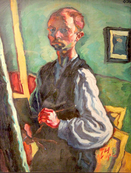 Self portrait (1912) by Ludwig Meidner at Jewish Museum Berlin. Berlin, Germany.