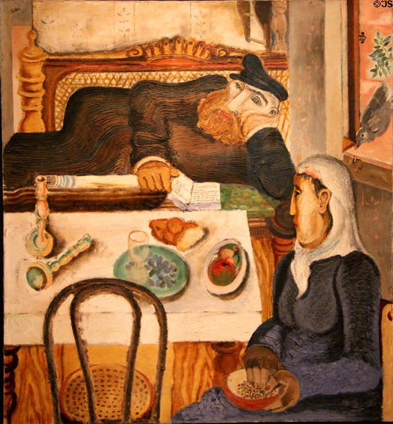 Sabbath painting (1927-8) by Jankel Adler of Dusseldorf at Jewish Museum Berlin. Berlin, Germany.
