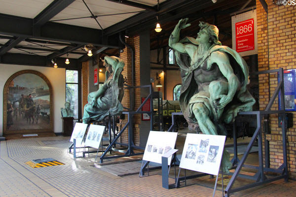 Bronze figures of Day & Night (1880) from Anhalter Rail Station by Ludwig Brunow at German Museum of Technology. Berlin, Germany.