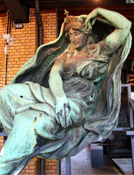 Night bronze sculpture (1880) by Ludwig Brunow from Anhalter Rail Station at German Museum of Technology. Berlin, Germany.