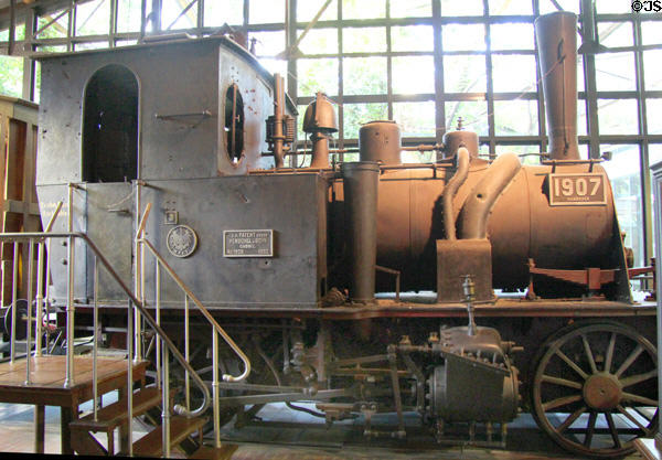 Prussian Omnibus locomotive (1883) at German Museum of Technology. Berlin, Germany.