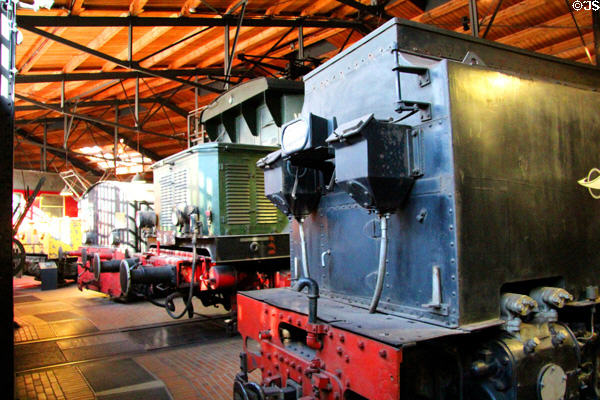 Locomotive tenders in roundhouse at German Museum of Technology. Berlin, Germany.