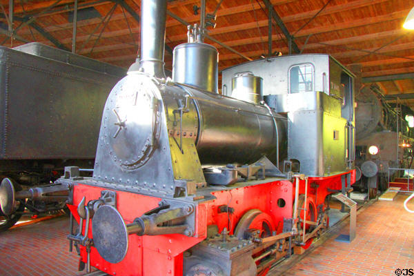 Light steam locomotive (1899) at German Museum of Technology. Berlin, Germany.