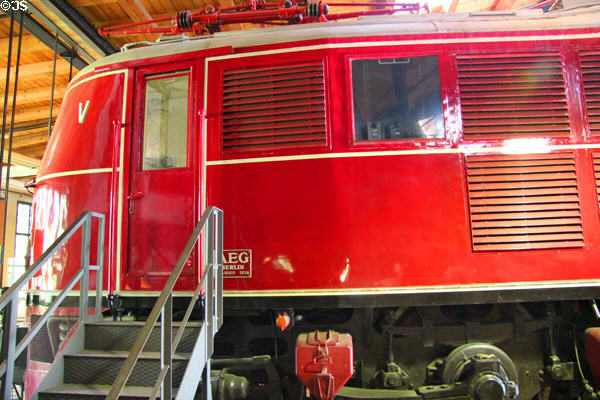 Electric express train locomotive (1938) by AEG of Berlin at German Museum of Technology. Berlin, Germany.