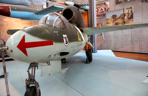 Heinkel He162 (1945) jet fighter at German Museum of Technology. Berlin, Germany.