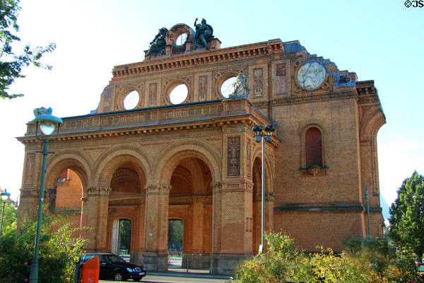 Remains of Anhalter Bahnhof, destroyed in WWII, a monument to Jews deported by train to concentration camps. Berlin, Germany.