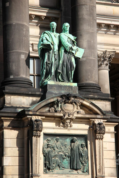 Evangelist Luke & John statues at Berlin Cathedral. Berlin, Germany.