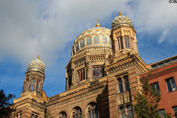 Berlin New Synagogue (1866) restored after WWII. Berlin, Germany. Architect: Eduard Knoblauch.