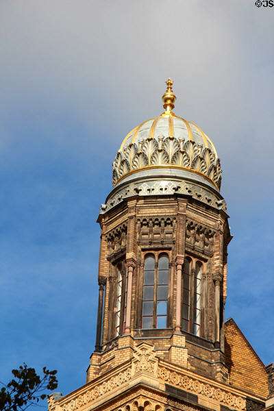 Octagonal tower of Berlin New Synagogue. Berlin, Germany.