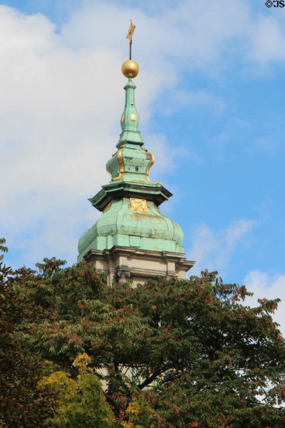 Baroque spire of Sophien Church on Große Hamburger Str. Berlin, Germany.