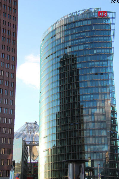 Bahn Tower (2000) at Potsdamer Platz beside Sony Center. Berlin, Germany.