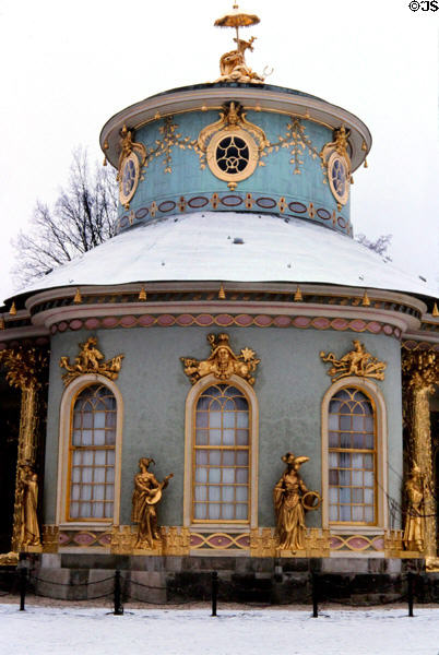 Chinese House (1754-64) at Sanssouci Park. Potsdam, Germany. Architect: Johann Gottfried Büring.