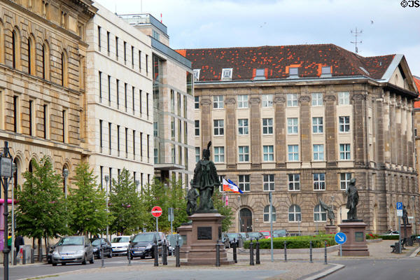 Monuments to historic German officers on Zietenplatz, Mohrenstraße. Berlin, Germany.