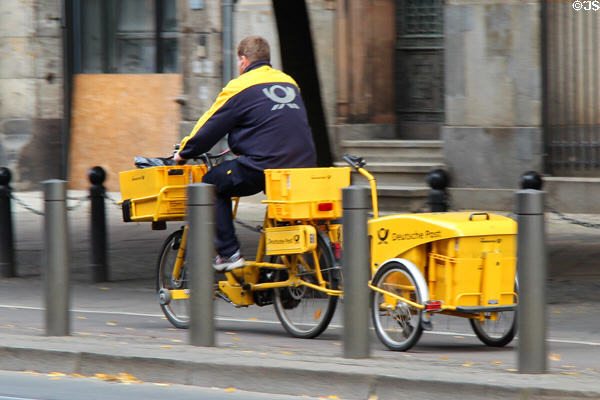 German post office bicycle delivery vehicle. Berlin, Germany.