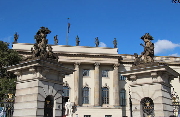 Gates to Library of Humboldt University in Berlin on Unter den Linden. Berlin, Germany.