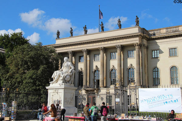 Wilhelm von Humboldt monument at Humboldt University in Berlin. Berlin, Germany.