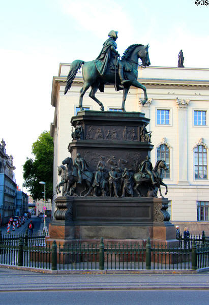Equestrian statue of King Friedrich II of Prussia (Frederick the Great) on Unter den Linden. Berlin, Germany.