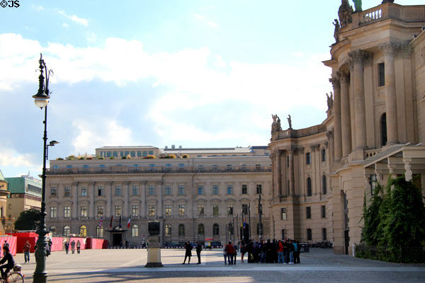 Humboldt University Plaza with law library at right. Berlin, Germany.