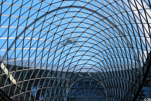 Interior of glass atrium skylight of Gehry's DZ Bank building. Berlin, Germany.