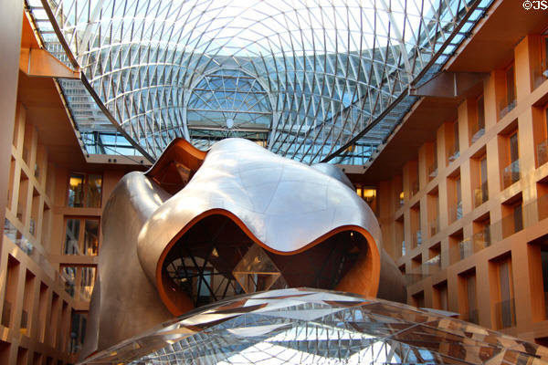 Gehry's atrium curves within DZ Bank building. Berlin, Germany.