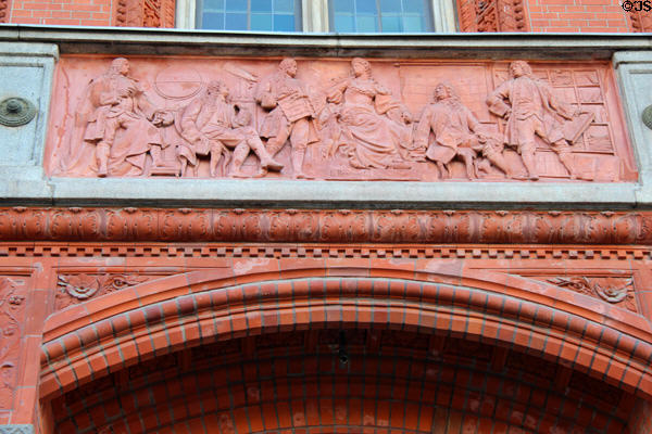 Academy of science frieze (1876) by L. Brodwolf on balcony of Rotes Rathaus. Berlin, Germany.