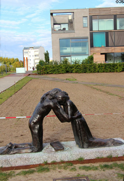 Reconciliation sculpture by Josefina de Vasconcellos at Bernauer Straße Berlin Wall Memorial. Berlin, Germany.