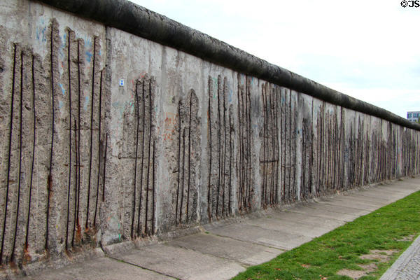 Ruins of Berlin Wall at Bernauer Straße Berlin Wall Memorial. Berlin, Germany.