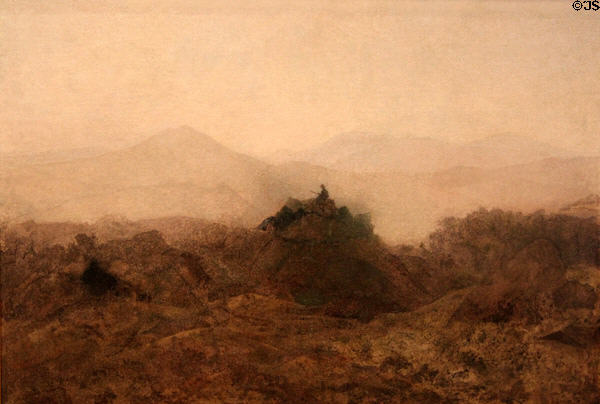 Mountain landscape painting by Caspar David Friedrich at Pomeranian State Museum. Greifswald, Germany.