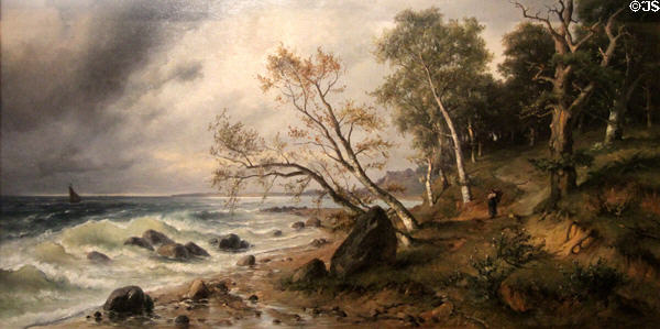 Baltic coast on island of Vilm painting (1888) by Friedrich Preller the younger at Pomeranian State Museum. Greifswald, Germany.
