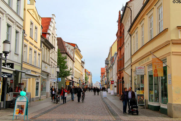 Lange Strasse streetscape. Greifswald, Germany.