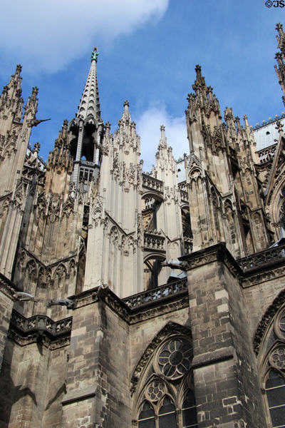 Multitude of spires & buttresses at Köln Cathedral. Köln, Germany.