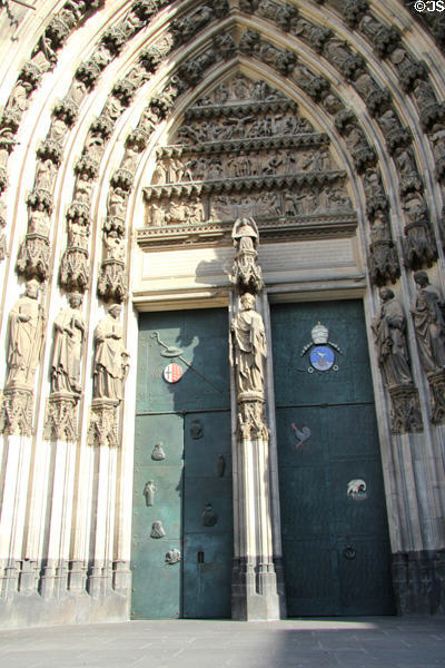 South entrance bronze doors (1948-53) by Mataré to Köln Cathedral. Köln, Germany.
