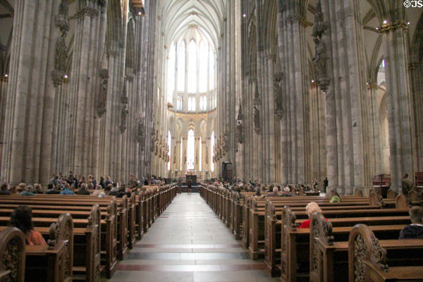 Nave & chancel of Köln Cathedral. Köln, Germany.
