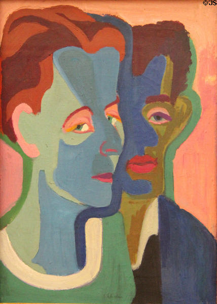 Student with Friend painting (1926) by Ernst Ludwig Kirchner at Ludwig Museum. Köln, Germany.