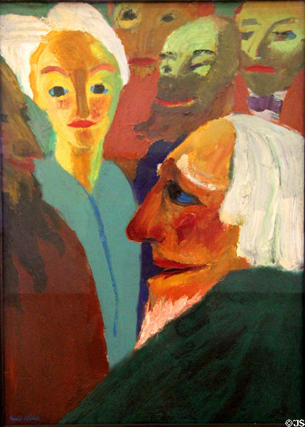 Young Woman and Man painting (1919) by Emil Nolde at Ludwig Museum. Köln, Germany.